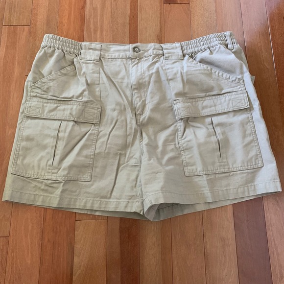 Cabela's Other - Cabela's Cargo Shorts Mens 44 Tan Cotton Elastic Waist Utility Pockets Outoor